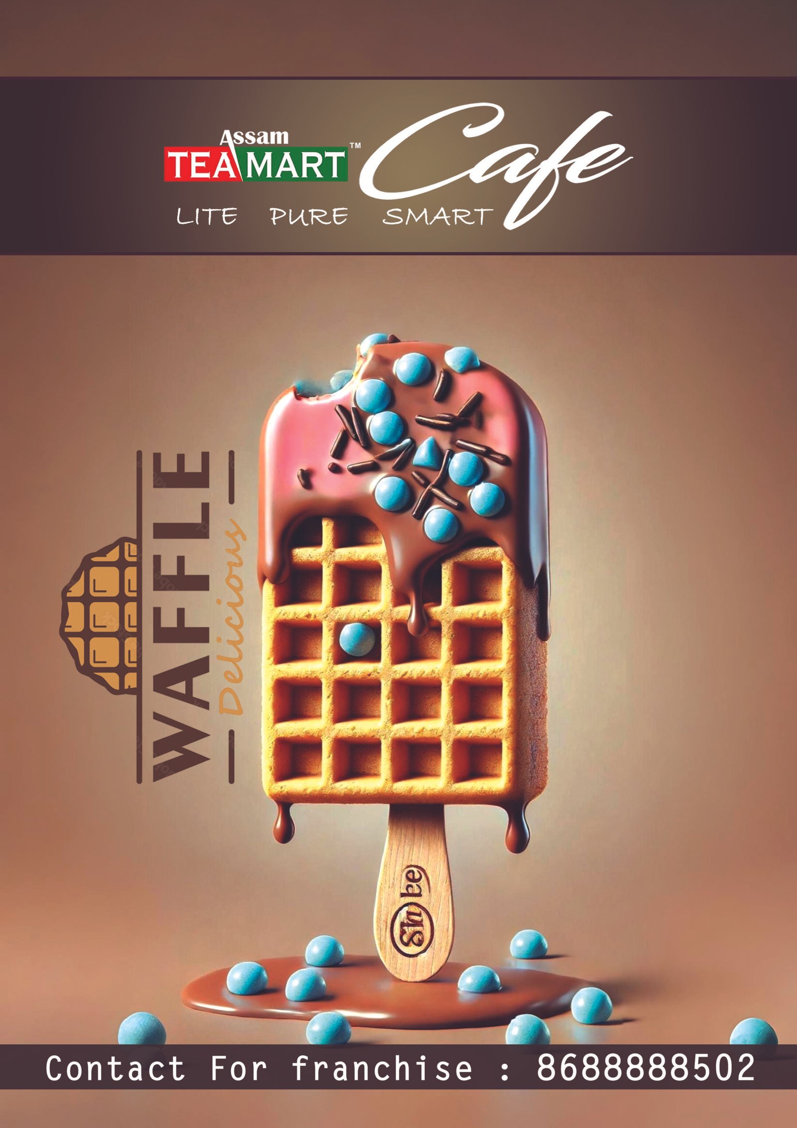 Assam Tea mart cafe waffles